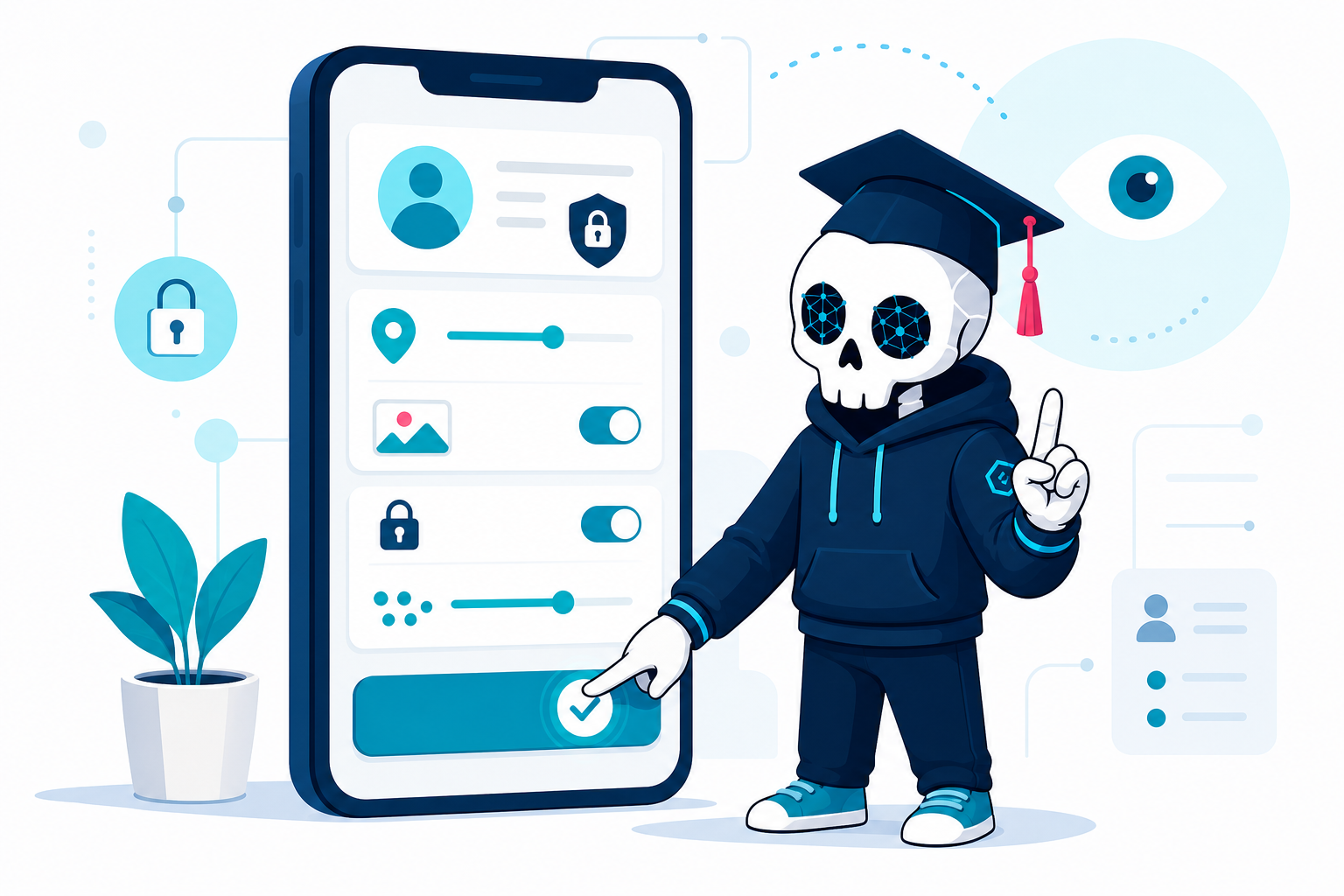Profilo digitale con impostazioni privacy