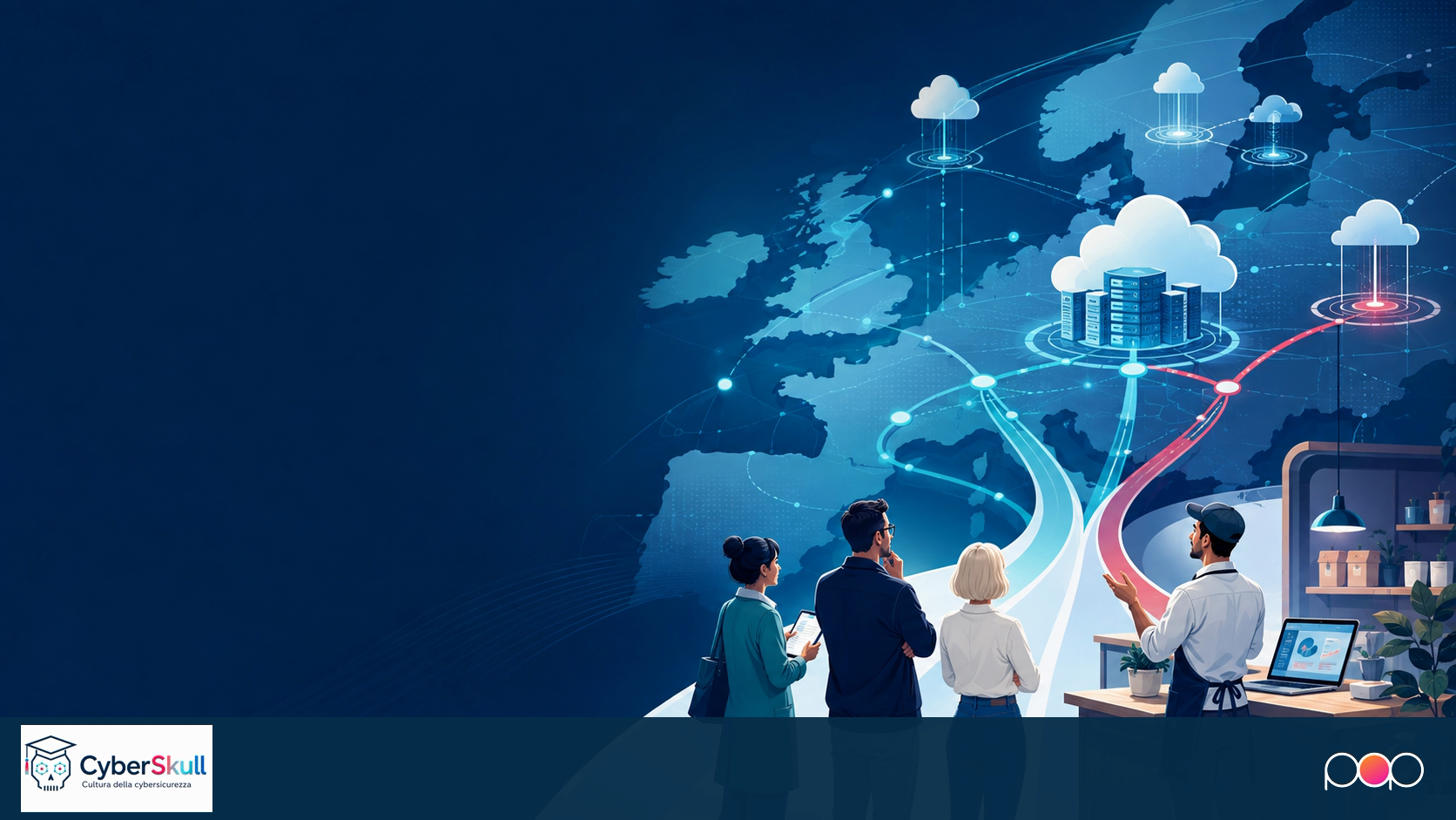 Infrastrutture digitali europee, cittadini e percorsi di dati verso servizi cloud.